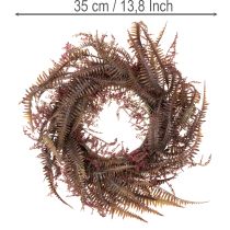 gjenstander Kunstig krans med bregnegrener, høstdekorasjon, 35 cm