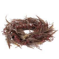 gjenstander Kunstig krans med bregnegrener, høstdekorasjon, 35 cm