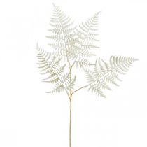 Dekorativ bladbregne, kunstplante, bregnegren, dekorativt bregneblad hvit L59cm