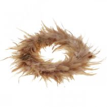 gjenstander Fjærkrans rosa, rødbrun Ø16cm Ekte fjær vårdekor