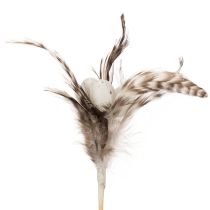 gjenstander Dekorative fjærgrenpinner med naturlige fjær, påskedekorasjon for elegante arrangementer, 37 cm, 12 stk.