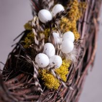 gjenstander Dekorative fjærgrenpinner med naturlige fjær, påskedekorasjon for elegante arrangementer, 37 cm, 12 stk.