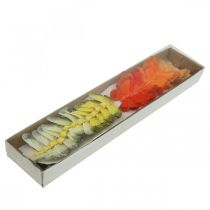 gjenstander Fjærsommerfugl på wire 5cm oransje, gul 24 stk