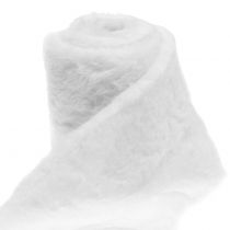 Dekorativ pelsbånd hvit 10x200cm
