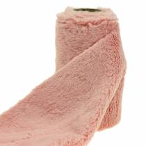 Dekorativ pelsbånd rosa 15cm x 200cm