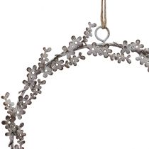 gjenstander Vindusdekorasjon, dørkrans, shabby chic blomsterkrans, metall, hvit, Ø16,5 cm