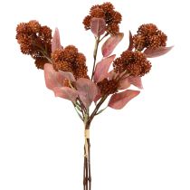 gjenstander Fat Høne Rød Sedum Stonecrop Kunstige Blomster 41cm 3stk