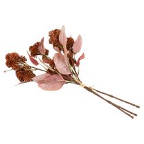 gjenstander Fat Høne Rød Sedum Stonecrop Kunstige Blomster 41cm 3stk