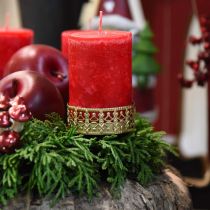 gjenstander Filigran lysestake for plugging gylden Ø6,4cm H12,5cm 4 stk antikk look