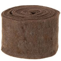 gjenstander Brunt ullfiltbånd, 15 cm x 5 m, til dekorasjon og håndarbeid