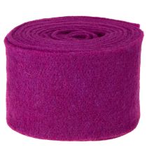 gjenstander Filtbånd i ull, fuchsia, 15 cm x 5 m, til dekorasjon og håndarbeid