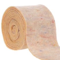 gjenstander Filtbånd, tofarget gryteklut laget av ullfilt, oransje/flerfarget, 15 cm x 5 m