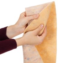 gjenstander Filtbånd, tofarget gryteklut laget av ullfilt, oransje/flerfarget, 15 cm x 5 m