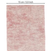gjenstander Filtbånd, 100 % ull, tofarget, som gryteklut, filtbånd hvitt/rødt, 15 cm x 5 m