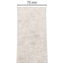 gjenstander Tofarget filtbånd, hvitt/grått, laget av 100 % ull, 7,5 cm bredt, 5 m langt