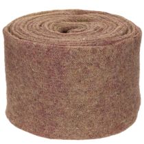 gjenstander Tofarget filtbånd laget av ullfilt, 100 % ull, lilla/brun, 15 cm x 5 m