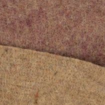gjenstander Tofarget filtbånd laget av ullfilt, 100 % ull, lilla/brun, 15 cm x 5 m