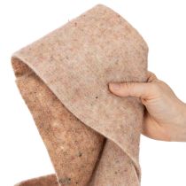 gjenstander Filtbånd av ullfilt, tofarget, selges i metervare for kreative prosjekter, brun/hvit, 15 cm x 5 m