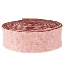 gjenstander Filtbånd tofarget pottebånd ullfiltbånd rosa rødt 7,5 cm 5 m