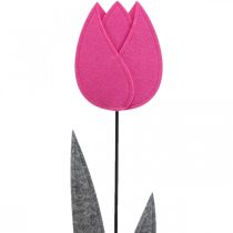 Filt blomsterfilt deco blomst tulipan rosa H68cm