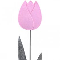Filt blomsterfilt deco blomst tulipan rosa H68cm