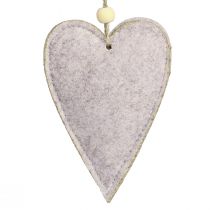 gjenstander Filthjerter Juletrepynt beige hjerter 8,5×12cm 6 stk
