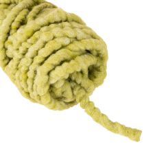 gjenstander Fluffy Mirabell-filtsnor, ull, grønn, 25 m dekorativt bånd til blomsterdekorasjon, dekorasjon, håndverk, DIY