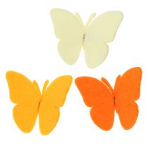 Følte sommerfugler med klips 7cm 24stk