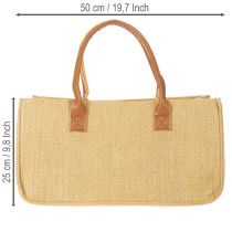 gjenstander Filtveske i raffia-look 50 cm x 25 cm x 25 cm