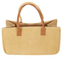 gjenstander Filtveske i raffia-look 50 cm x 25 cm x 25 cm