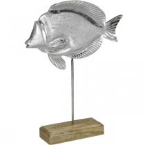 Dekorfisk, maritim dekorasjon, fisk av metall sølv, naturfarger H28,5cm