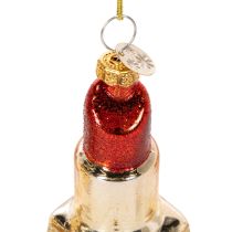 gjenstander Juletre-pynt: parfymeflaske og leppestift med leopardtrykk, 11 cm, 2 stk.