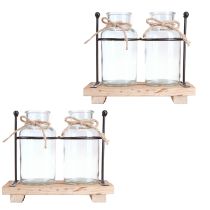 gjenstander Flaske vase dekorative flasker glass tre 23x12x19,5cm 2stk