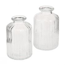 gjenstander Flaskevase glass minivaser med retrodekor H9cm 4 stk