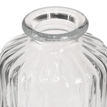 gjenstander Flaskevase glass minivaser med retrodekor H9cm 4 stk
