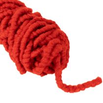 gjenstander Fluffy Mirabell ullsnor med jute, rød, 25m