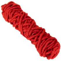 gjenstander Fluffy Mirabell ullsnor med jute, rød, 25m
