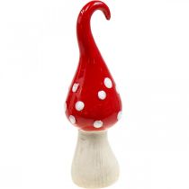 Deco Fluesopp Keramikk Deco Mushroom Rød Hvit Ø6,5cm H21cm