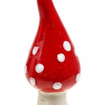 Deco Fluesopp Keramikk Deco Mushroom Rød Hvit Ø6,5cm H21cm