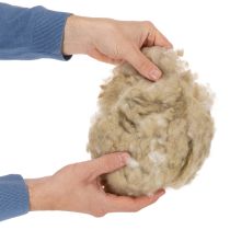 gjenstander Naturlig beige saueull, løs, til håndverk og dekorasjon, 250 g