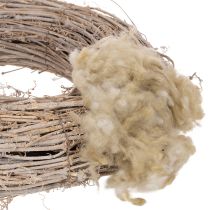 gjenstander Naturlig beige saueull, løs, til håndverk og dekorasjon, 250 g