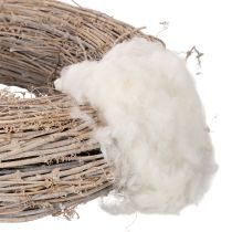 gjenstander Løs saueull, naturlig ull, hvit melert, allsidig, 250 g