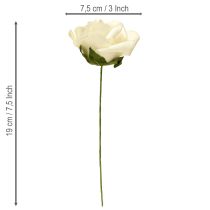 gjenstander Skumroser med stilkblomster skumkrem Ø7,5 cm 18 stk