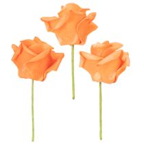 gjenstander Kunstig oransje rose, 5 cm blomst, enkel, 100 stk.