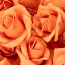 gjenstander Kunstig oransje rose, 5 cm blomst, enkel, 100 stk.