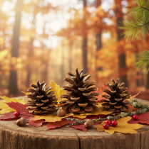 gjenstander Sorte kongler 5cm natur 5stk