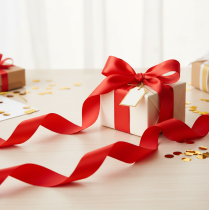 gjenstander Krøllebånd 50mm 100m rødt