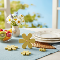 gjenstander Strødekor Tre Gule Blomster Sommerborddekor Ø2–6cm 20 stk