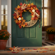 gjenstander Dekorative juteringer, naturlig stil, hengende dekorasjon, bohemsk stil, Ø38 cm, 2 stk., metallringer, veggdekorasjon, vindusdekorasjon