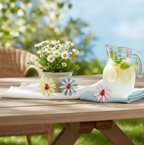 gjenstander Strødekor marihøne blomst trefilt farge Ø4cm 48 stk